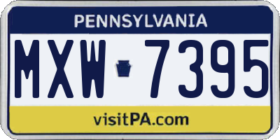 PA license plate MXW7395