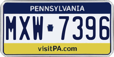 PA license plate MXW7396