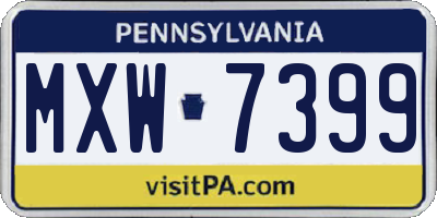 PA license plate MXW7399