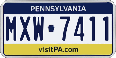 PA license plate MXW7411