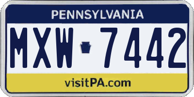 PA license plate MXW7442