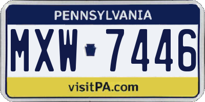 PA license plate MXW7446