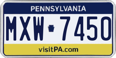 PA license plate MXW7450