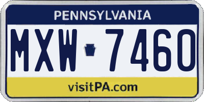 PA license plate MXW7460
