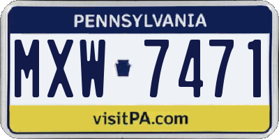 PA license plate MXW7471