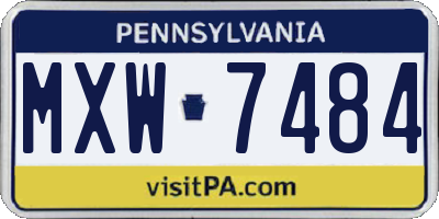 PA license plate MXW7484