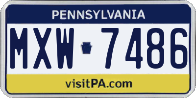 PA license plate MXW7486