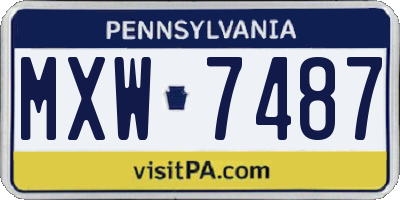PA license plate MXW7487