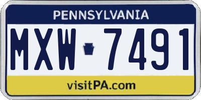 PA license plate MXW7491