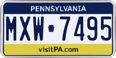 PA license plate MXW7495