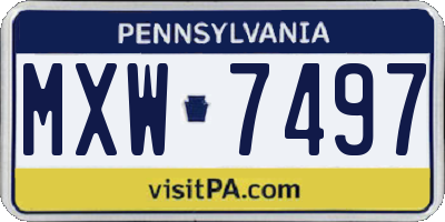 PA license plate MXW7497