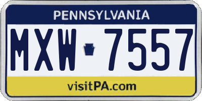 PA license plate MXW7557