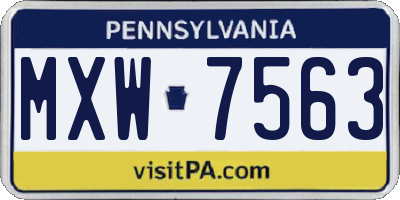 PA license plate MXW7563
