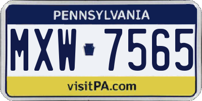 PA license plate MXW7565