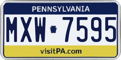 PA license plate MXW7595