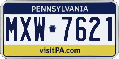 PA license plate MXW7621