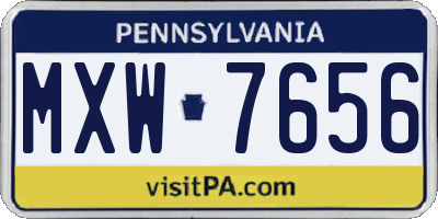 PA license plate MXW7656