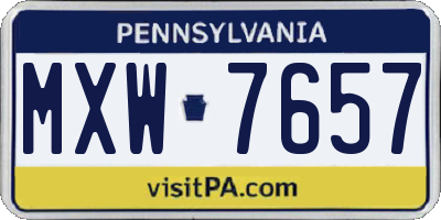 PA license plate MXW7657
