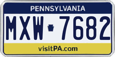 PA license plate MXW7682