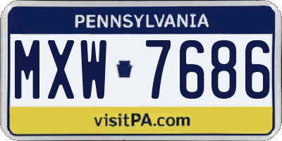 PA license plate MXW7686