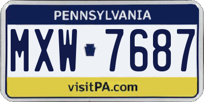 PA license plate MXW7687