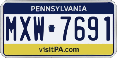 PA license plate MXW7691