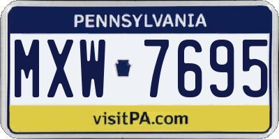 PA license plate MXW7695