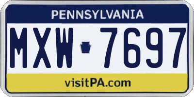 PA license plate MXW7697