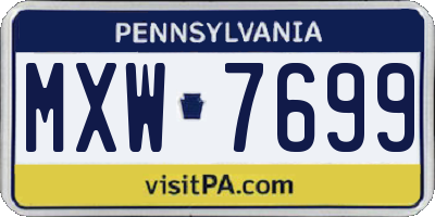 PA license plate MXW7699