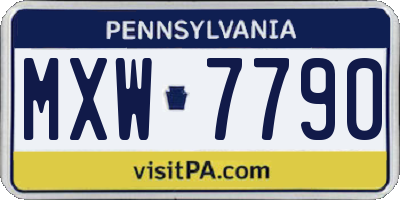PA license plate MXW7790