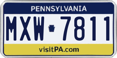 PA license plate MXW7811