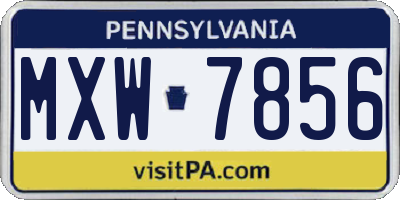 PA license plate MXW7856