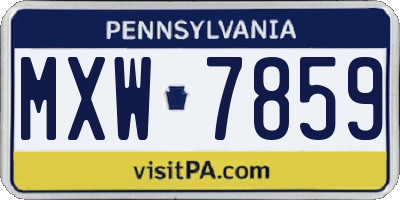 PA license plate MXW7859
