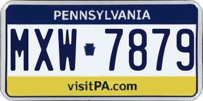 PA license plate MXW7879