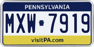 PA license plate MXW7919