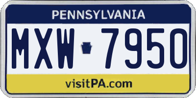 PA license plate MXW7950