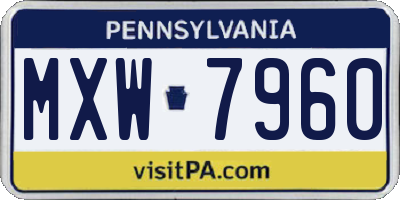 PA license plate MXW7960