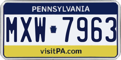 PA license plate MXW7963