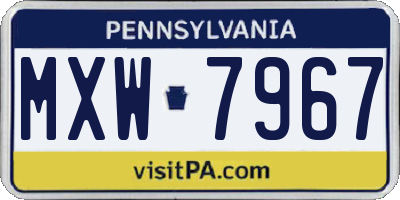 PA license plate MXW7967