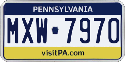 PA license plate MXW7970