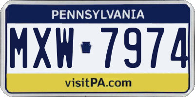 PA license plate MXW7974