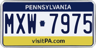 PA license plate MXW7975