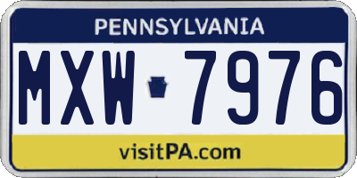 PA license plate MXW7976