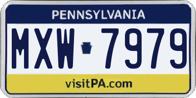 PA license plate MXW7979