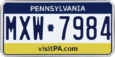 PA license plate MXW7984