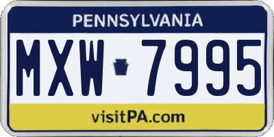 PA license plate MXW7995