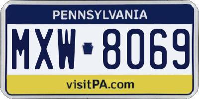 PA license plate MXW8069