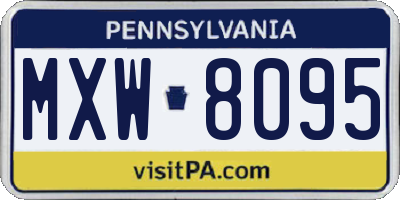 PA license plate MXW8095