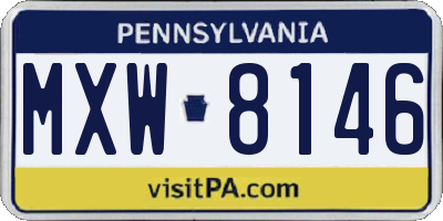 PA license plate MXW8146