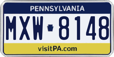 PA license plate MXW8148
